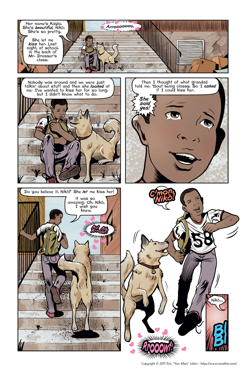 Page three of the comic book short story I Was Afraid For My Life written and illustrated by Von Allan