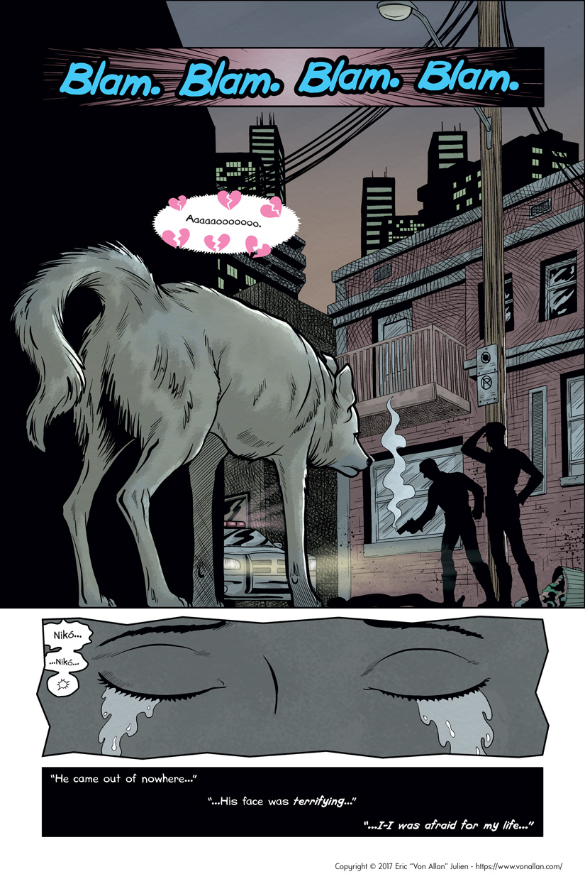 Page six of the comic book short story I Was Afraid For My Life written and illustrated by Von Allan