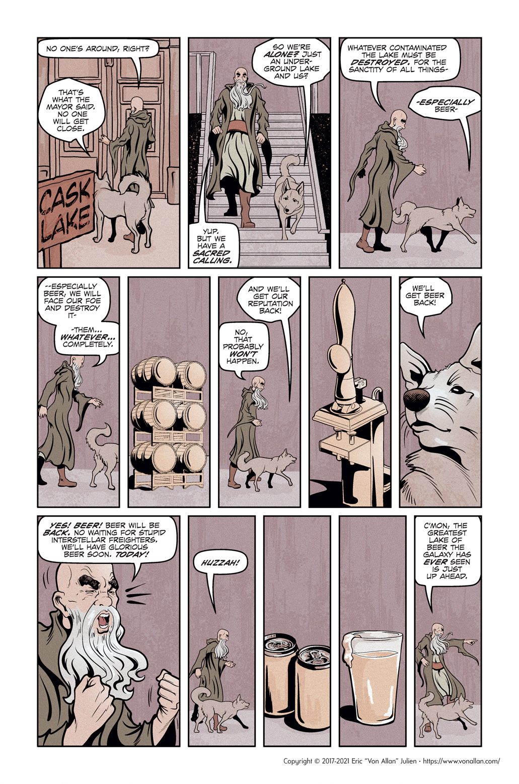 Page four of the comic book short story The Planet With No Beer written and illustrated by Von Allan