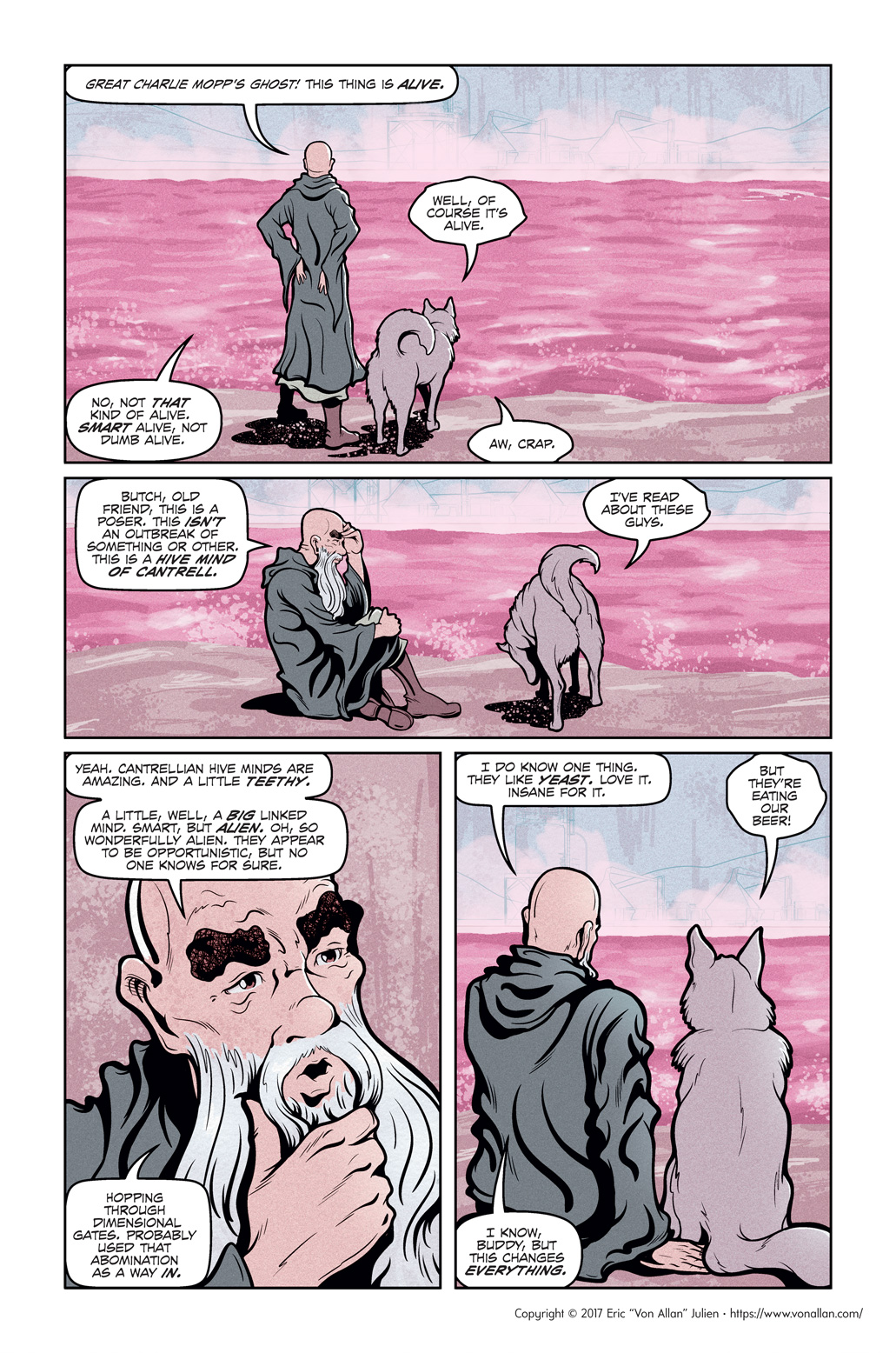 Page five of the comic book short story The Planet With No Beer written and illustrated by Von Allan