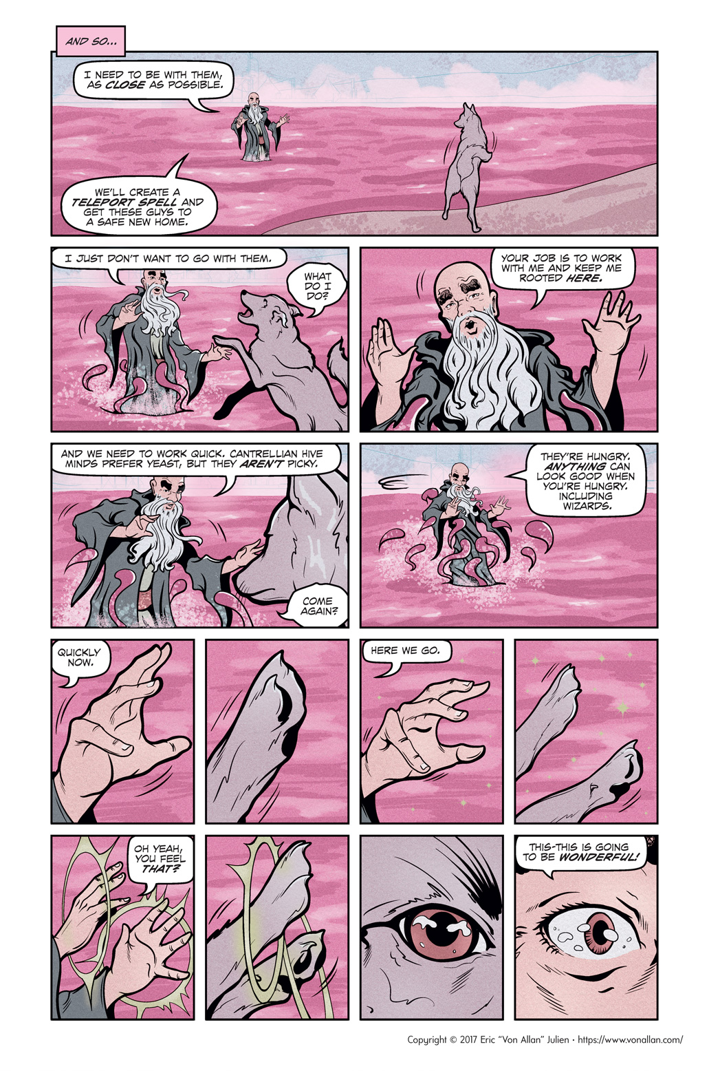 Page seven of the comic book short story The Planet With No Beer written and illustrated by Von Allan