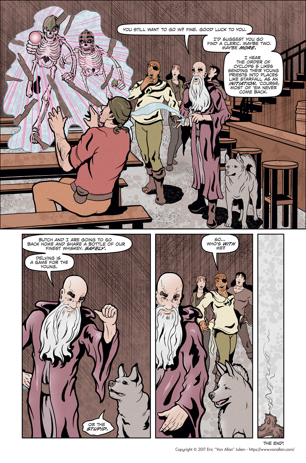 Page eight of the comic book short story Total Party Kill written and illustrated by Von Allan