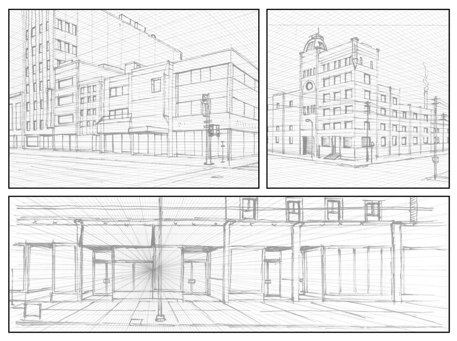 Various Loose Perspective Panels by Von Allan