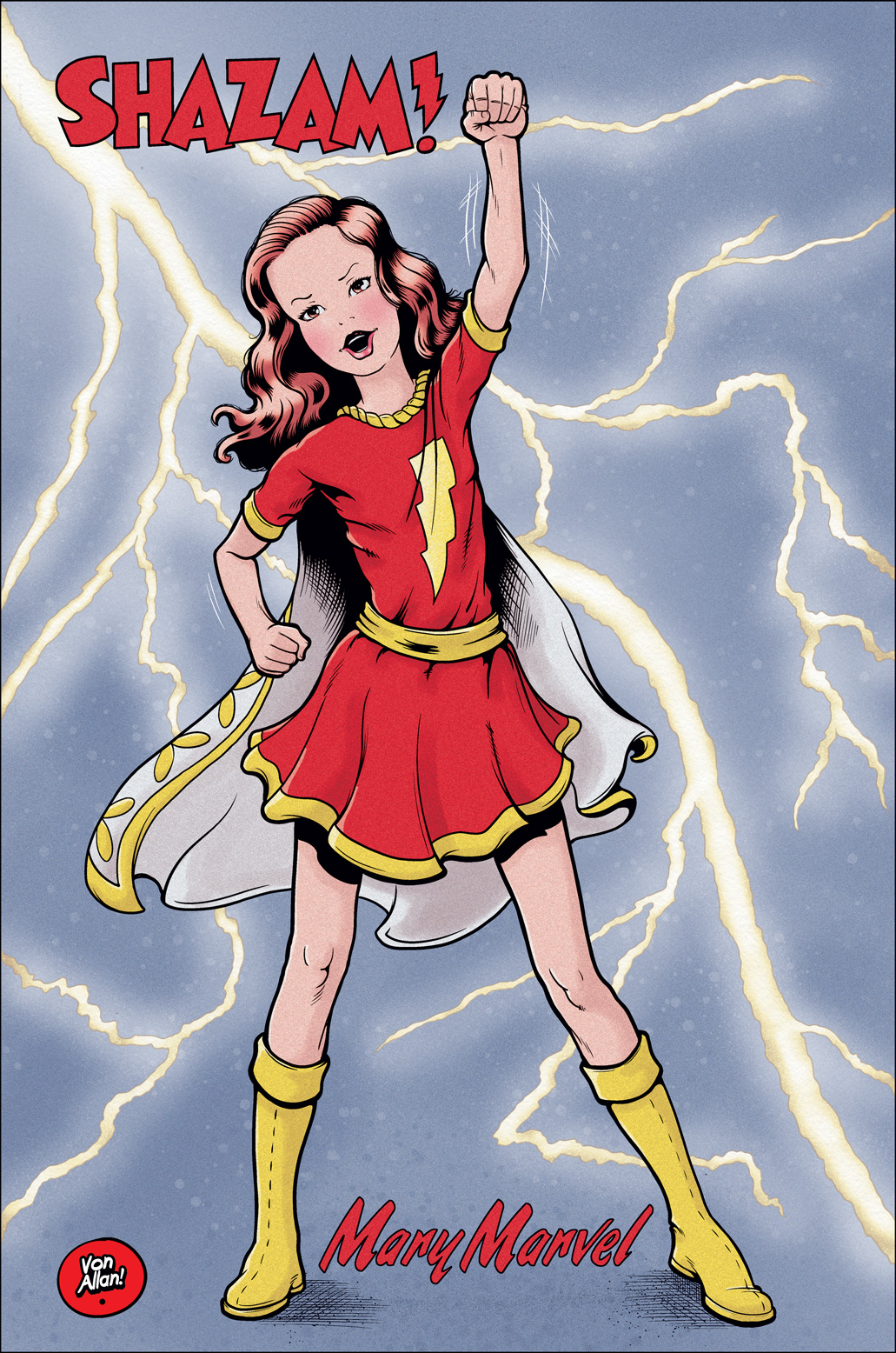 A younger version of Mary Marvel by illustrator Von Allan