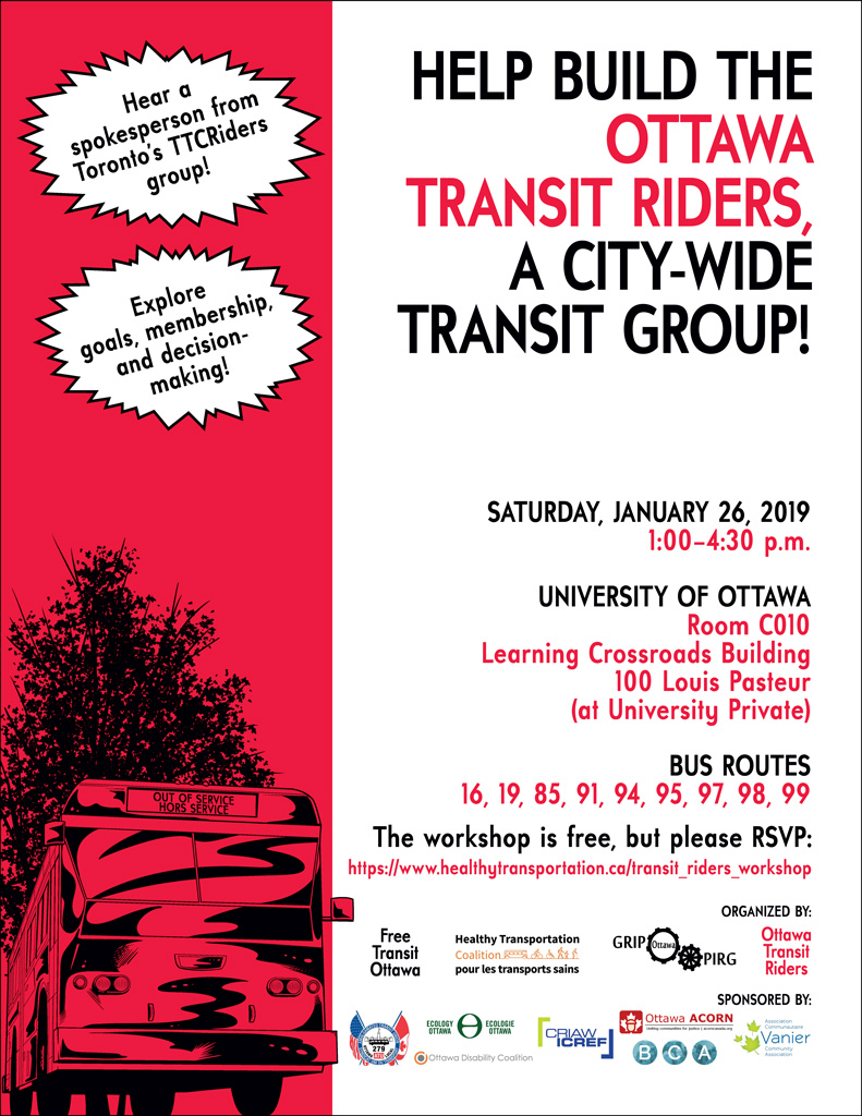 Ottawa Transit Riders Meet-Up Poster in English by Von Allan
