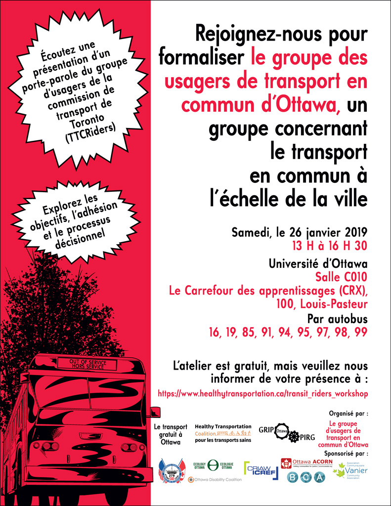 Ottawa Transit Riders Meet-Up Poster in French by Von Allan