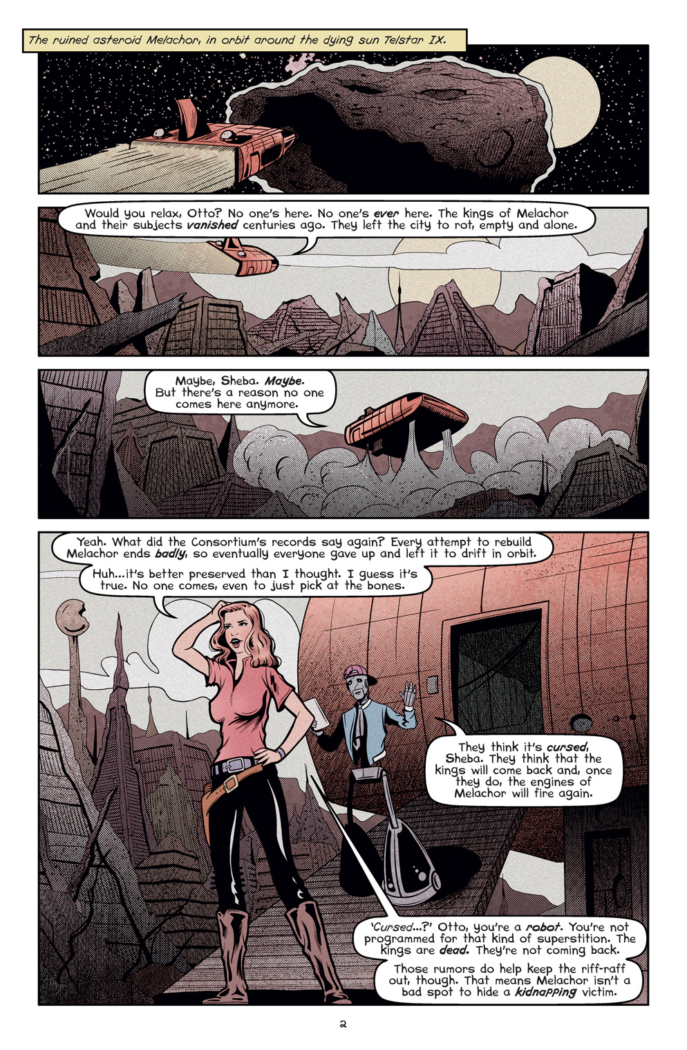 Page 2 of the short comic book story 'Sheba the Great' written and illustrated by Von Allan