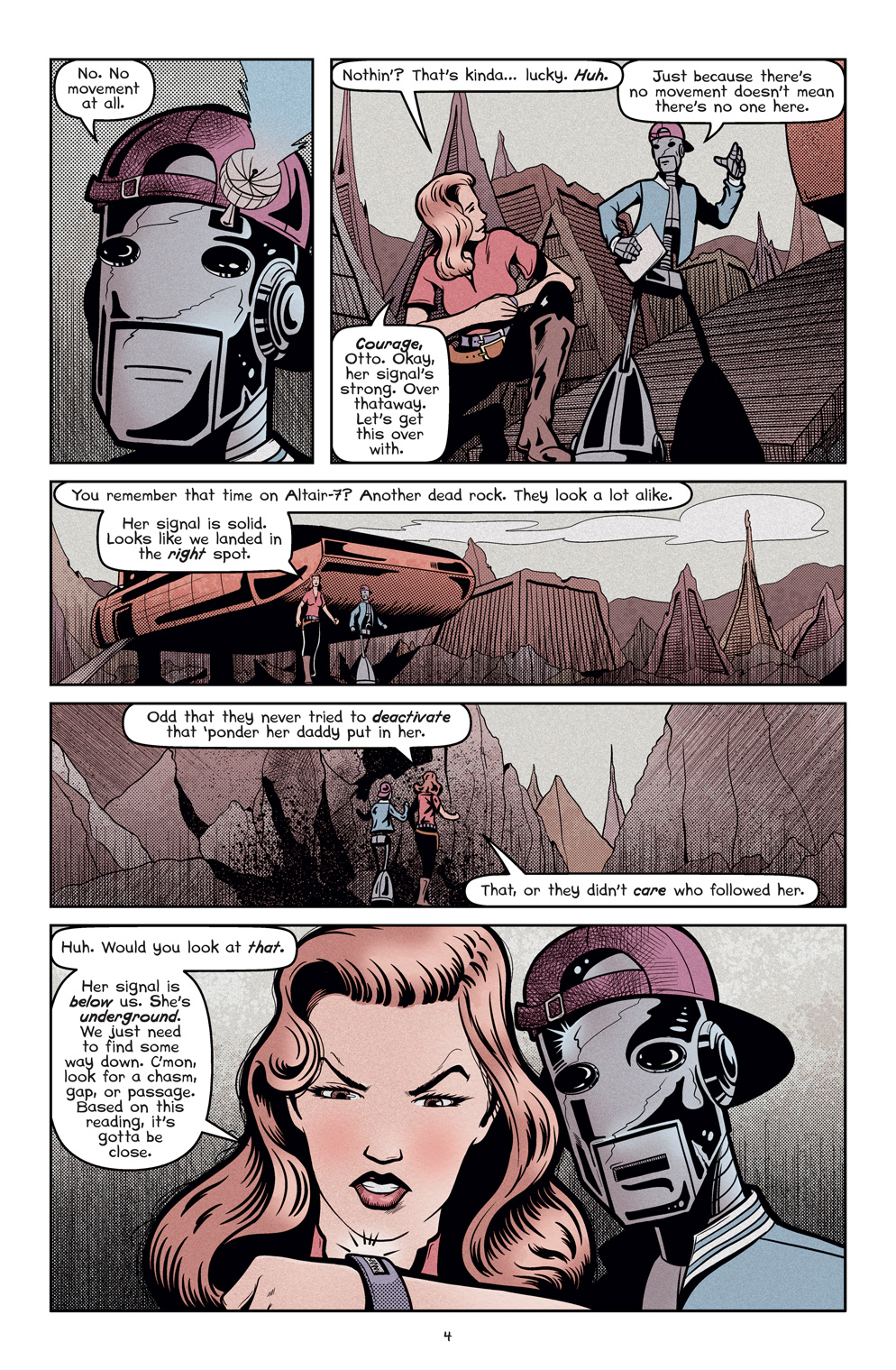 Page 4 of the short comic book story 'Sheba the Great' written and illustrated by Von Allan