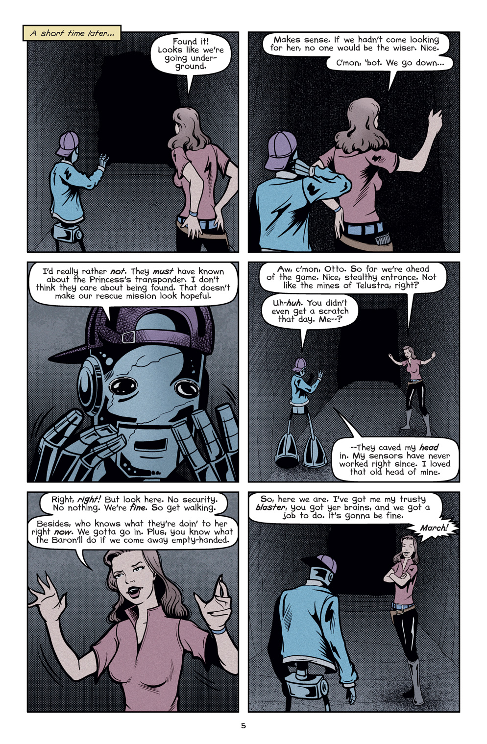 Page 5 of the short comic book story 'Sheba the Great' written and illustrated by Von Allan
