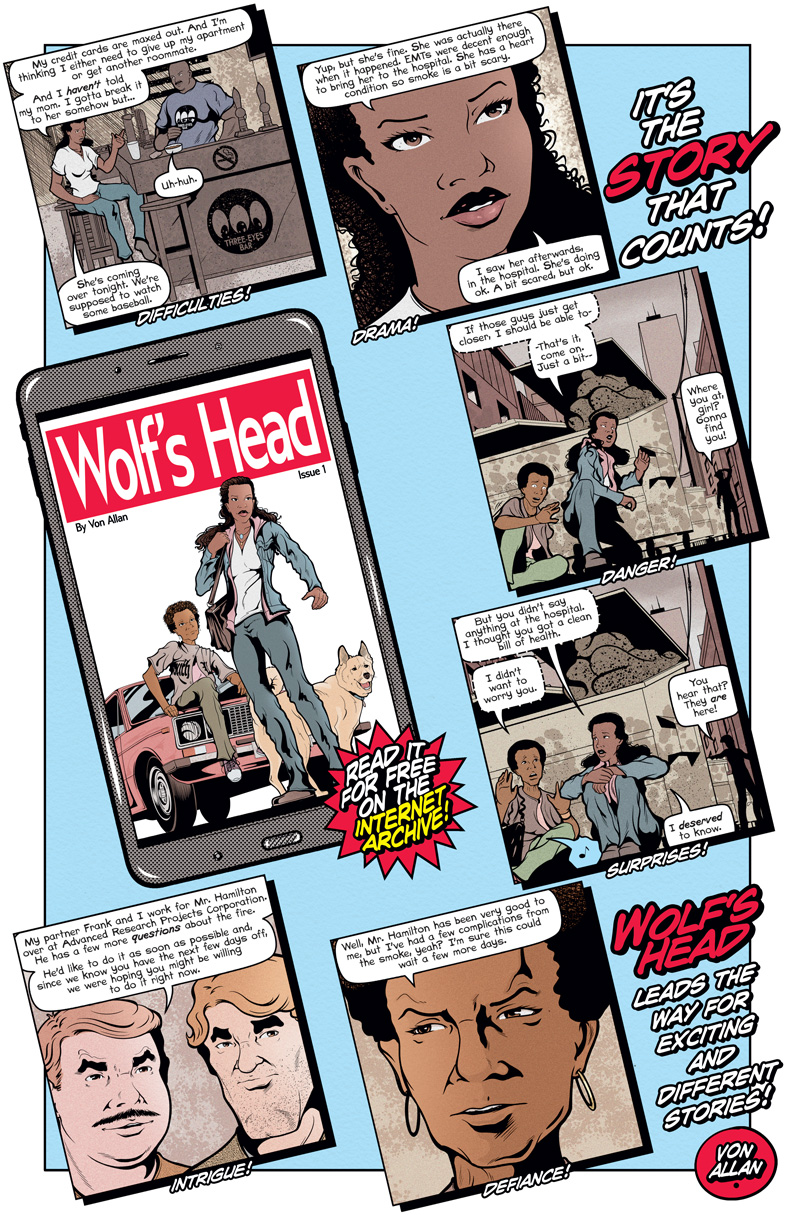 Teaser image for Wolf's Head issue 1 on the Internet Archive