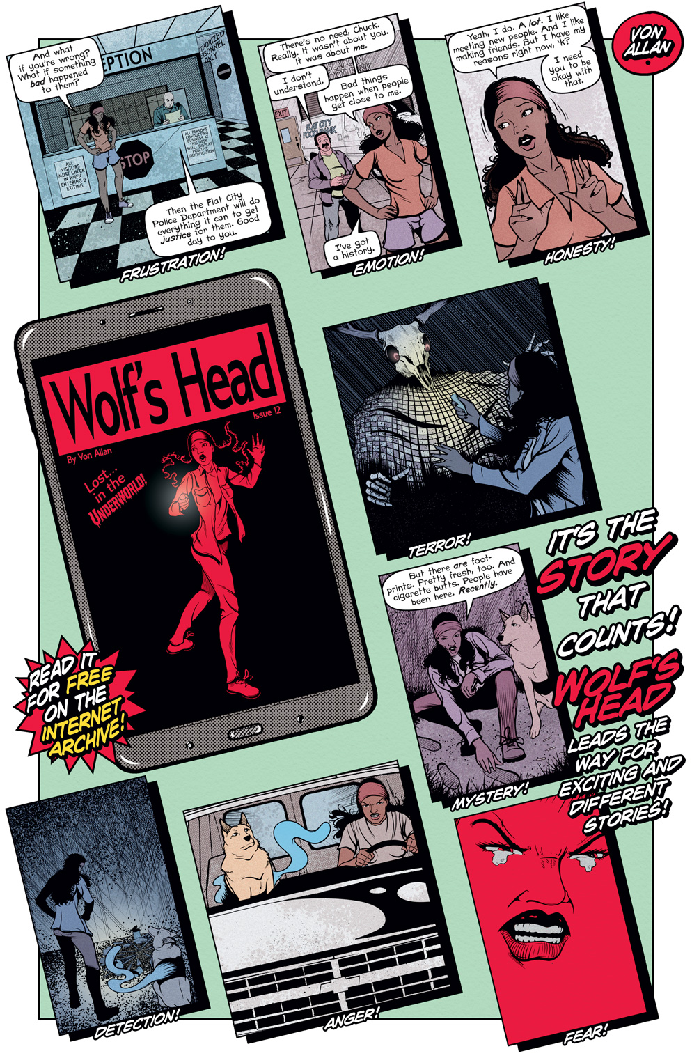 Teaser image for Wolf's Head issue 12 on the Internet Archive