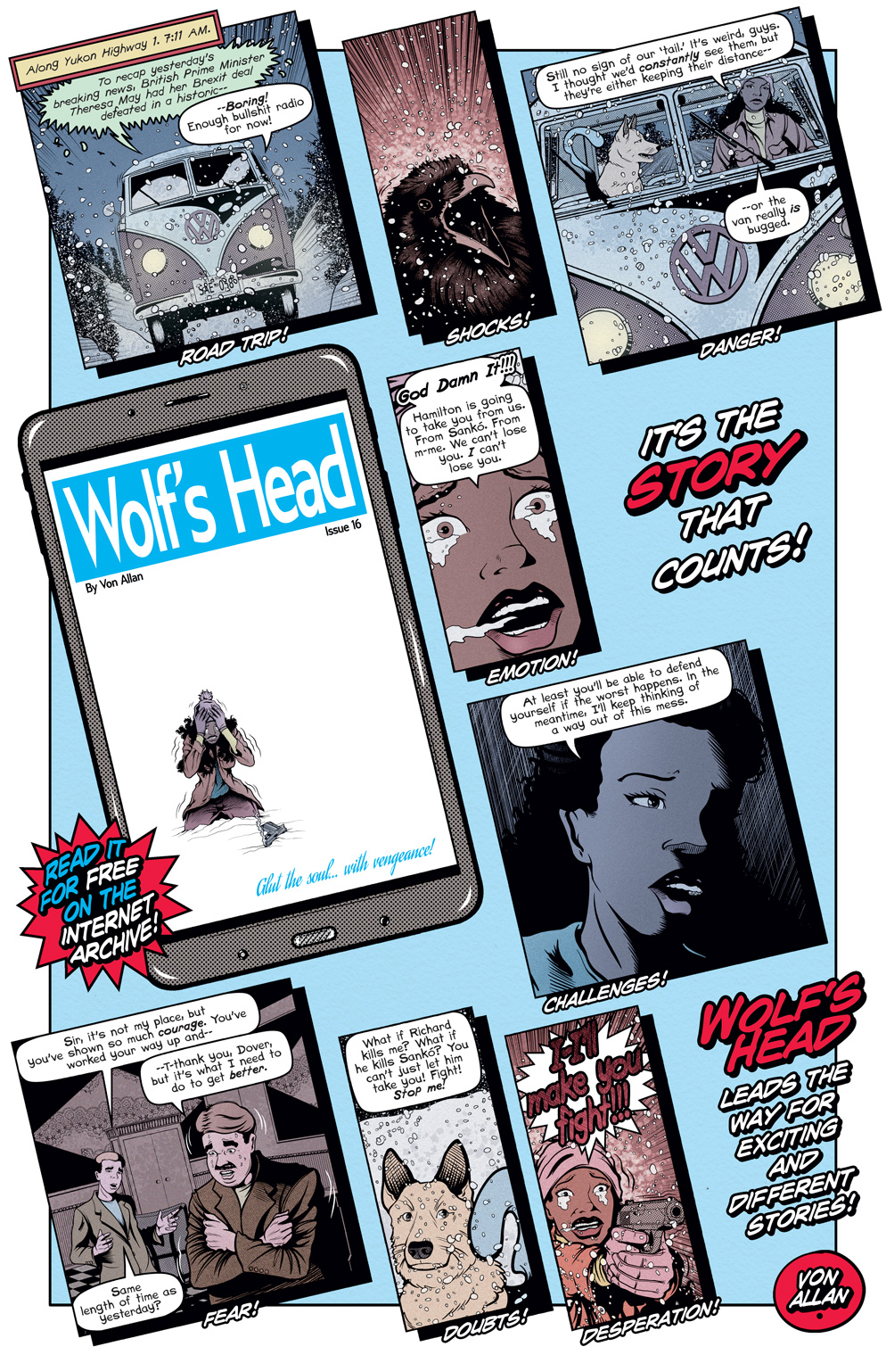 Teaser image for Wolf's Head issue 16 on the Internet Archive