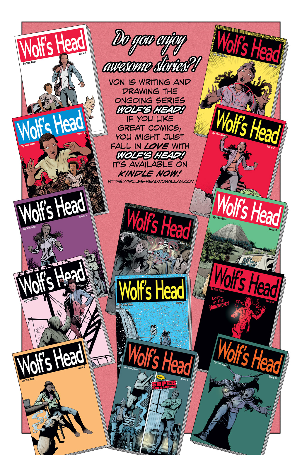 Coverage Montage of Wolf's Head digital comics