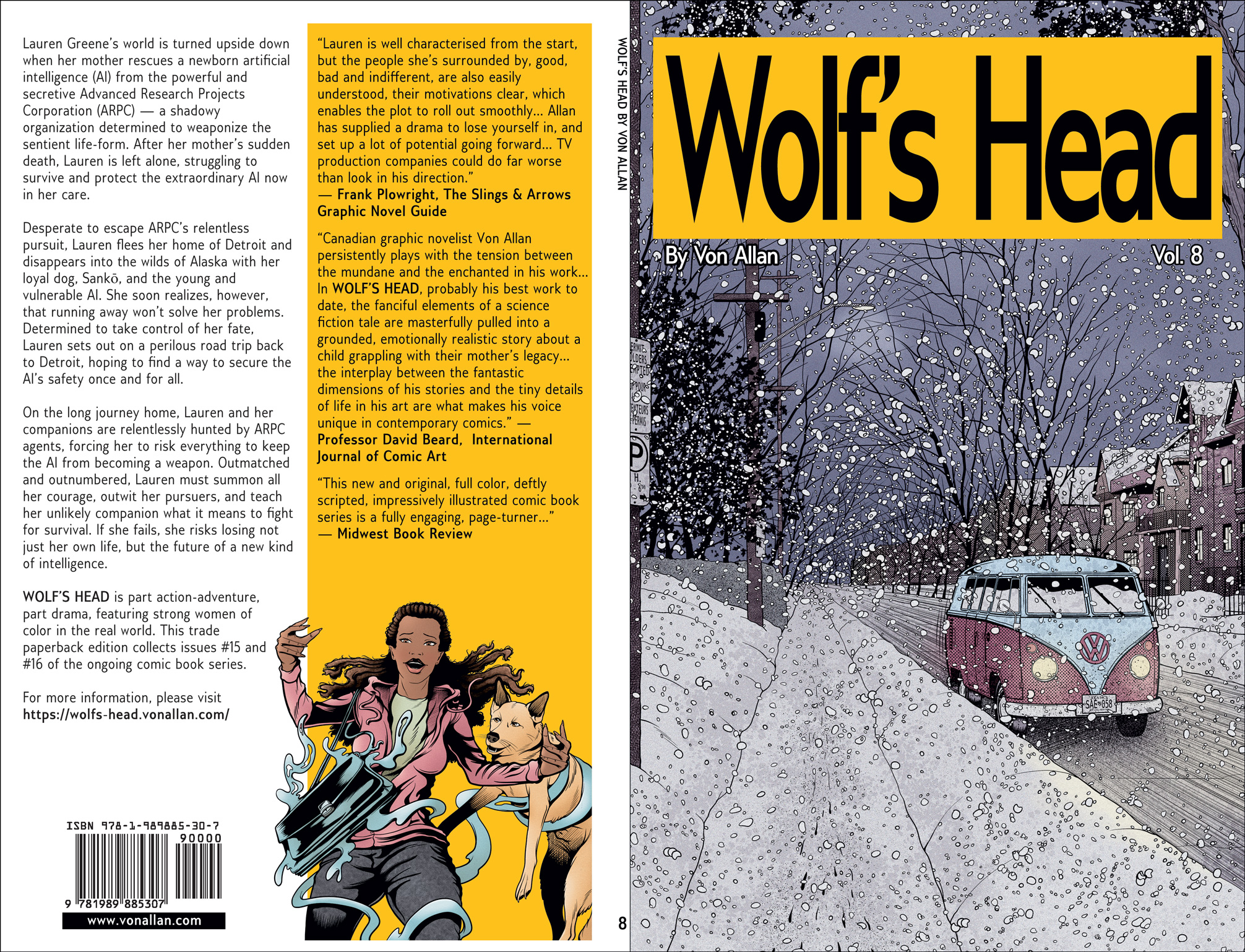 The full wraparound cover of Wolf's Head Volume 8 Graphic Novel written and illustrated by Von Allan