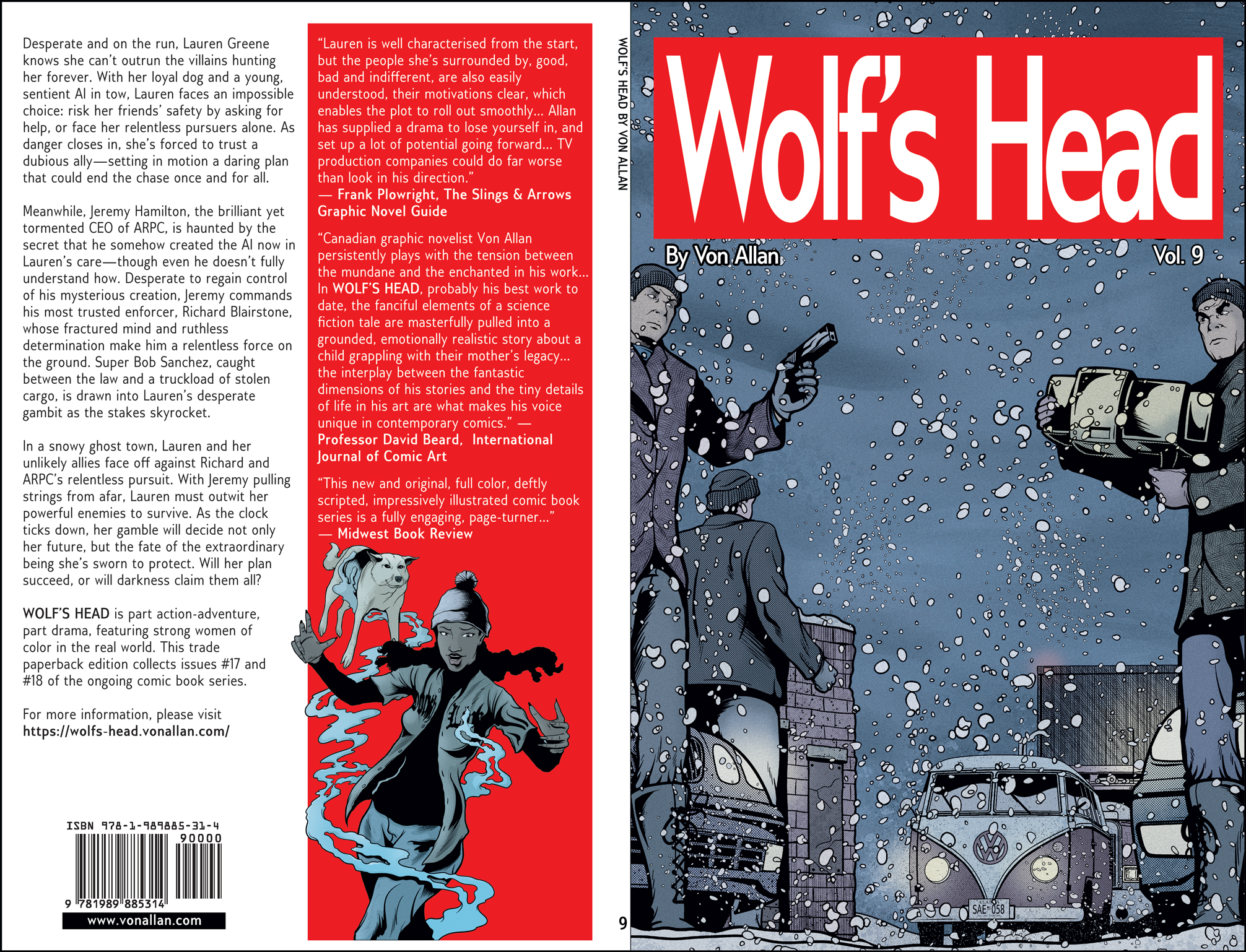 The full wraparound cover of Wolf's Head Volume 9 Graphic Novel written and illustrated by Von Allan