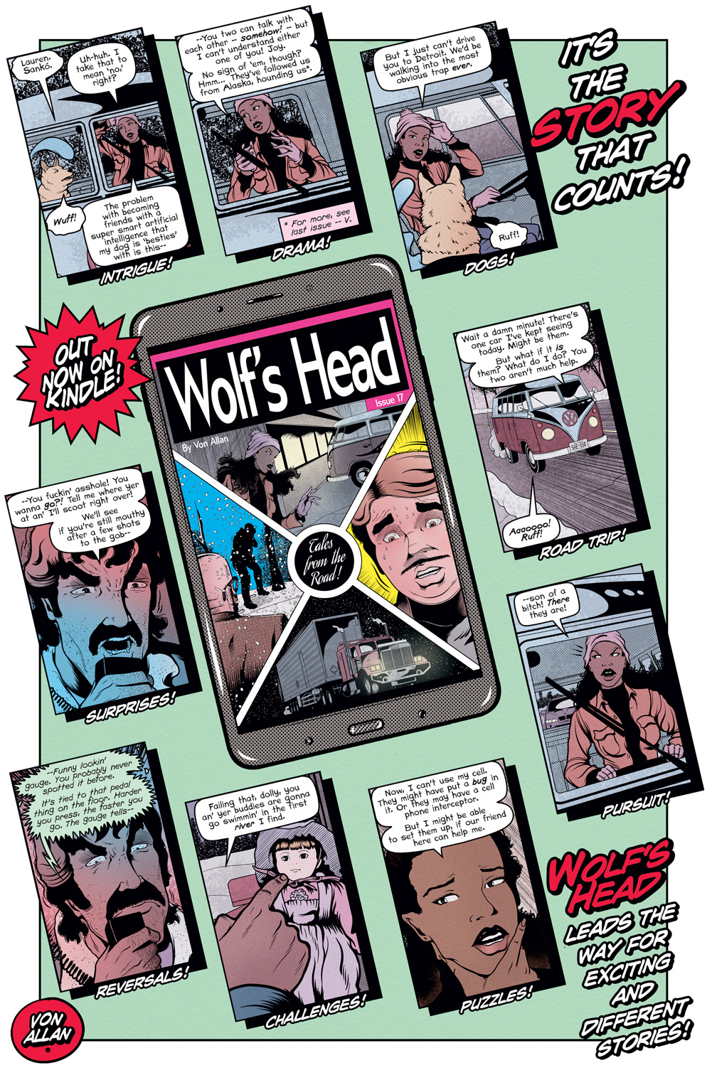 Panel examples from Wolf's Head 17