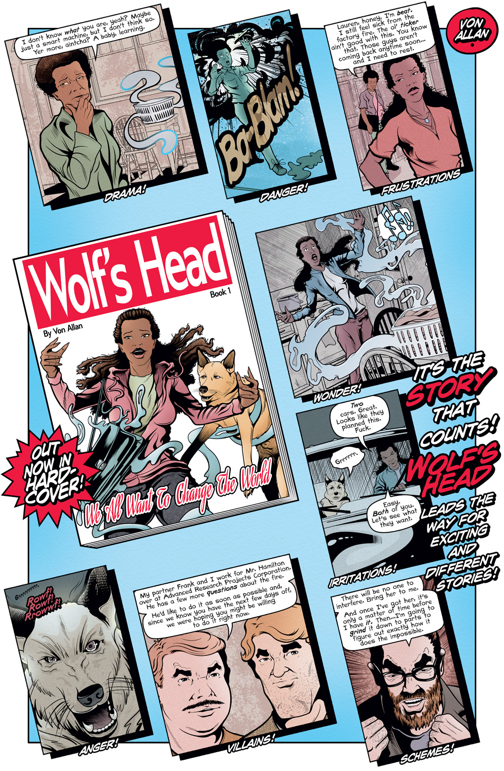 Wolf's Head Book 1 teaser that showcases art and writing from the hardcover graphic novel