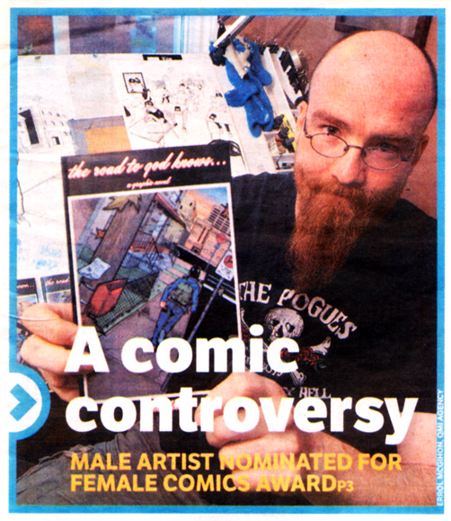 Close-up on the cover of the free newspaper 24HRS featuring Von Allan and the Lulu Awards controversy