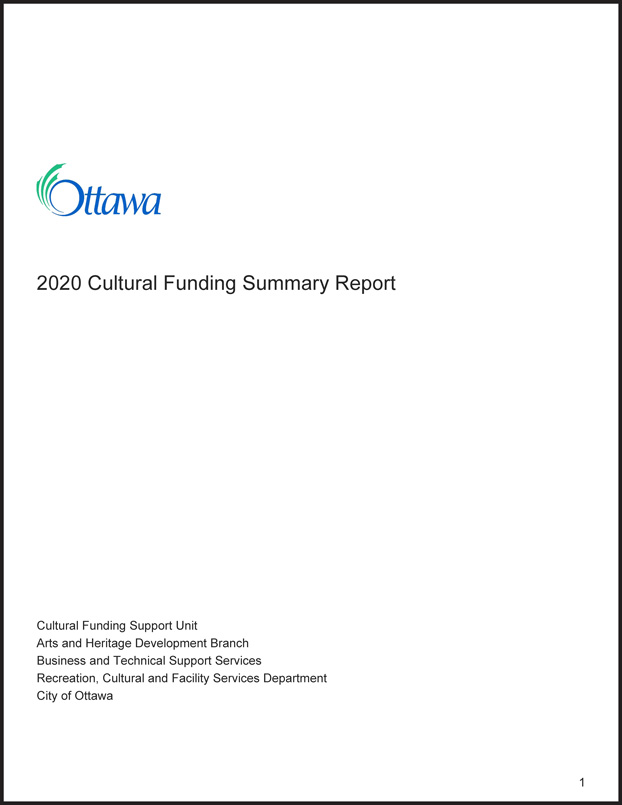 Cover of the City of Ottawa 2022 Grant Funding Report