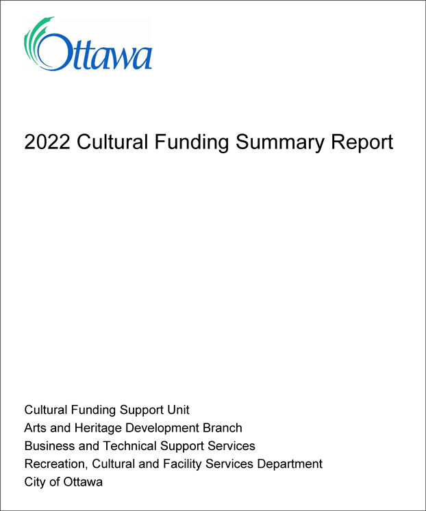 Cover of the City of Ottawa 2022 Grant Funding Report