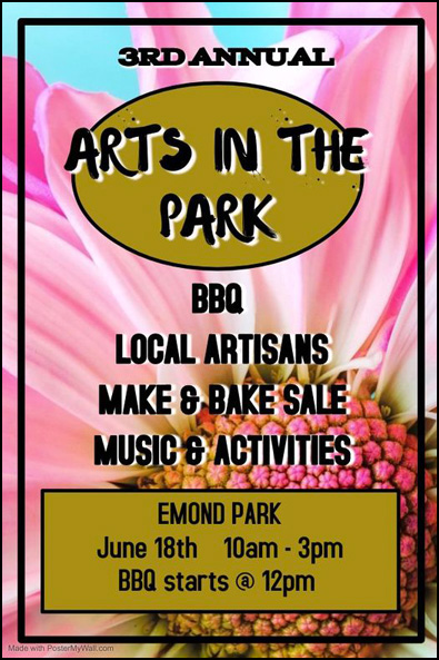 Poster art for the Arts in the Park event at Ottawa's Emond Park by Charlotte Taylor