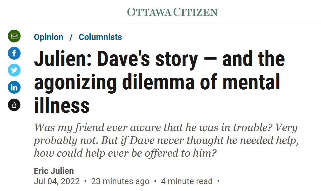 Screenshot of Von Allan's op-ed in the Ottawa Citizen