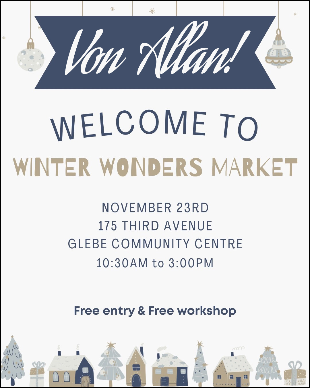Square Lemon 2025 poster announcing the Winter Wonders Market in Ottawa, Ontario, Canada on November 23 2025