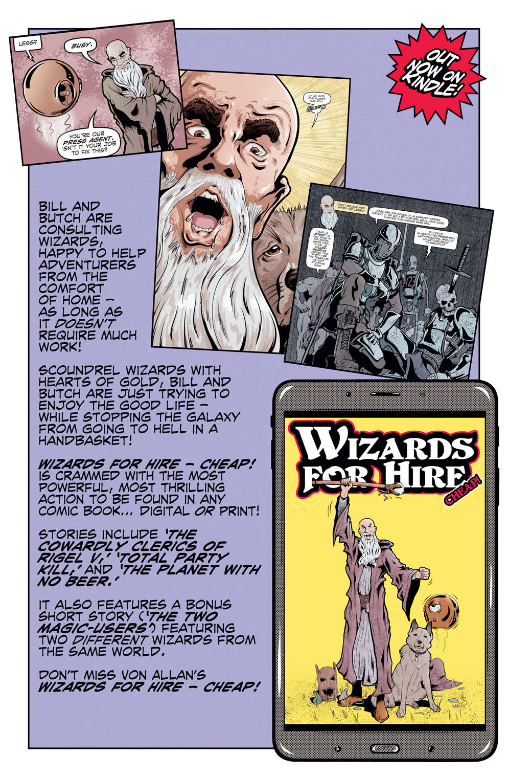 Teaser image for Wizards for Hire - Cheap! written and illustrated by Von Allan