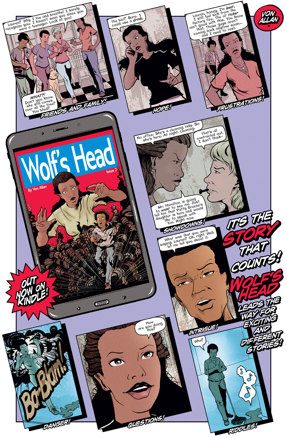 Teaser image for the digital edition of WOLF'S HEAD issue 2 written and illustrated by Von Allan