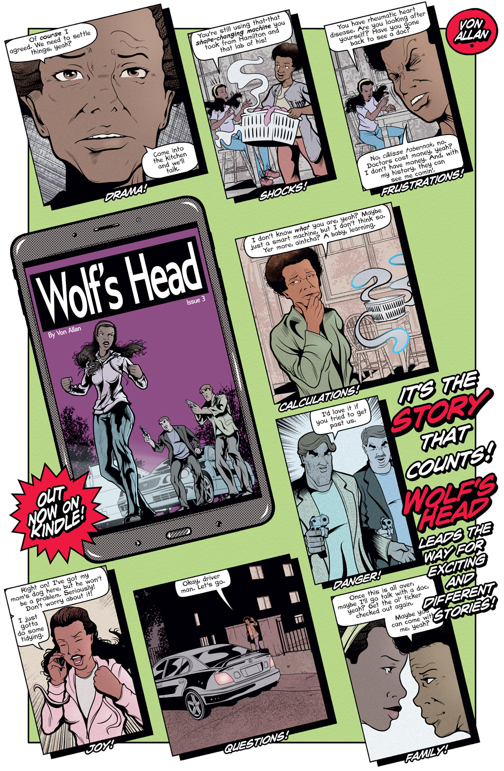 Teaser image for the digital edition of WOLF'S HEAD issue 3 written and illustrated by Von Allan